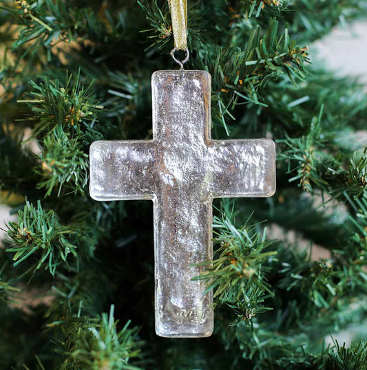 Glass Cross Ornament
